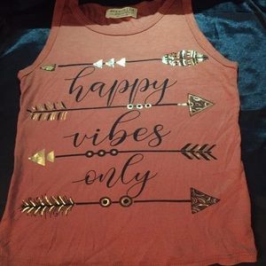 "Happy Vibes Only" Arrows Tank Top
